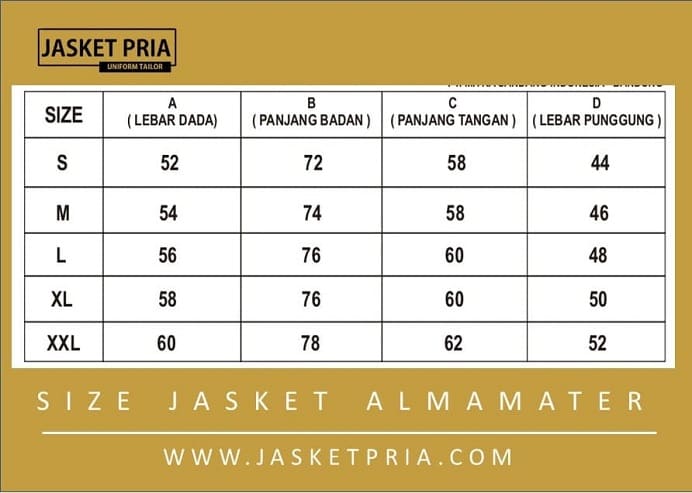 Ukuran Standar Jasket Almamater